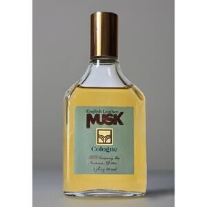 VTG English Leather MUSK Cologne Splash 4 FL OZ Glass Bottle ORIGINAL by MEM